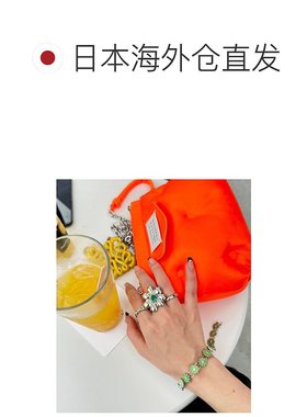 1h可退 日本直邮ssssattimouse 男女同款 花型宝石戒指 绿色点缀