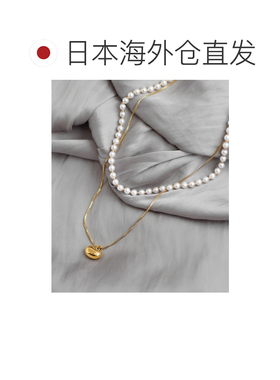 1h可退 日本直邮ANE MONE 珍珠金属双圈项链 K0100003N