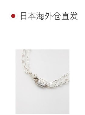 1h可退 日本直邮agete 阿卡朵 女士古董南京锁饰银制双连手链 102