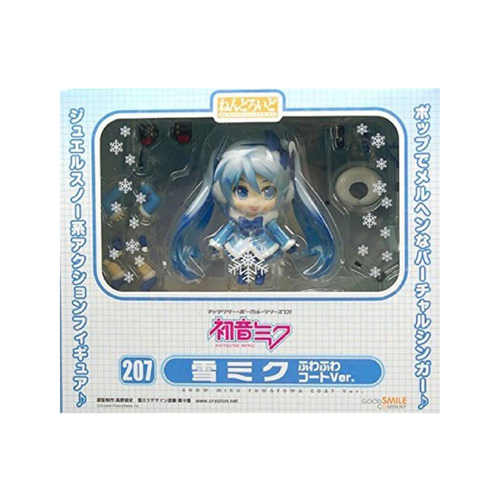 【日本直邮】黏土人声乐系列01：初音未来雪未来Fluffy coat Ver. - 图0