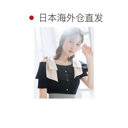 日本直邮WILLSELECTION 女士 露肩半袖针织上衣 飘带设计 2008261 - 图1