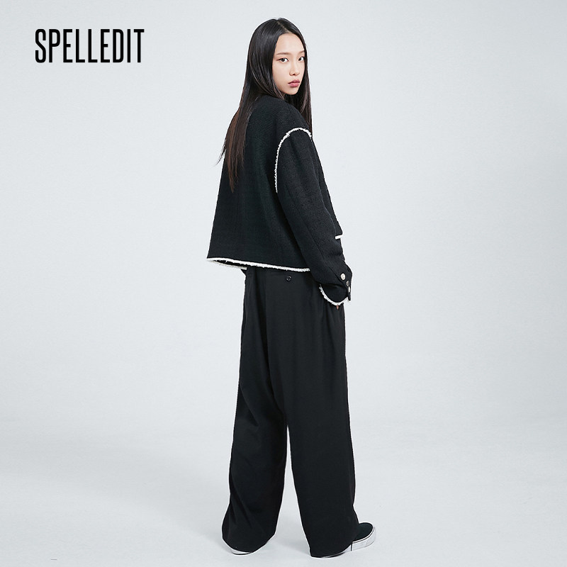 spelledit2022春季新品v领夹克 SPELLEDIT海外短外套