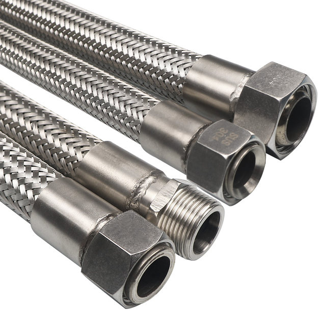 High pressure 6-minute water vapor 304 stainless steel corrugated pipe hose steel wire braided pipe metal industry high temperature resistance and explosion protection