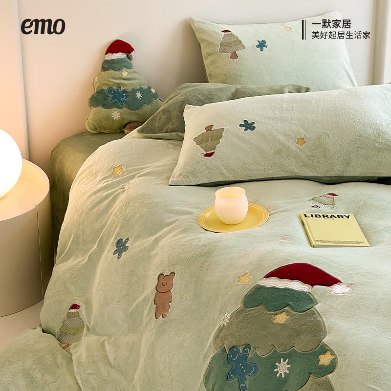 一默牛奶绒四件套2025新款加绒被套床单秋冬季保暖法兰绒珊瑚绒床,淘宝优惠券,粉丝福利购,淘宝优惠卷