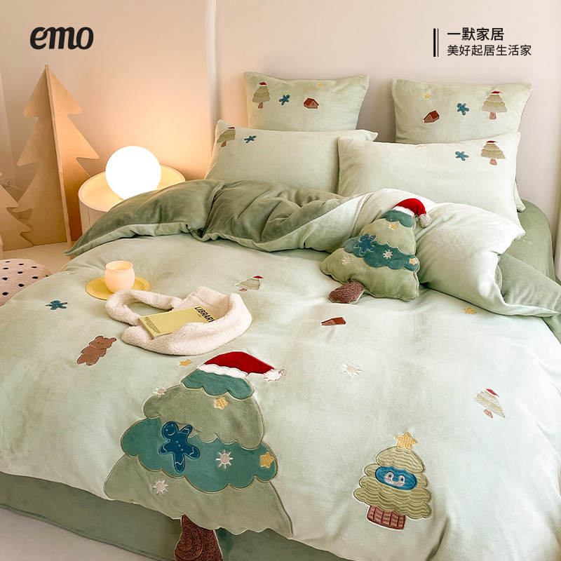 一默牛奶绒四件套2025新款加绒被套床单秋冬季保暖法兰绒珊瑚绒床,淘宝优惠券,粉丝福利购,淘宝优惠卷