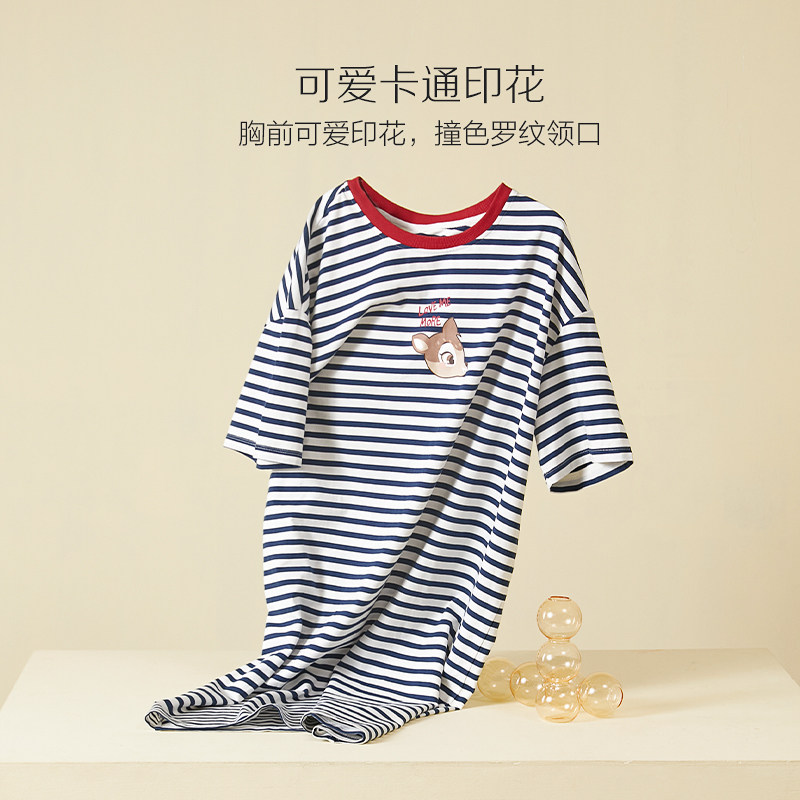 夏季纯棉可外穿红豆居家奥莱长睡裙 红豆居家outlets店睡裙