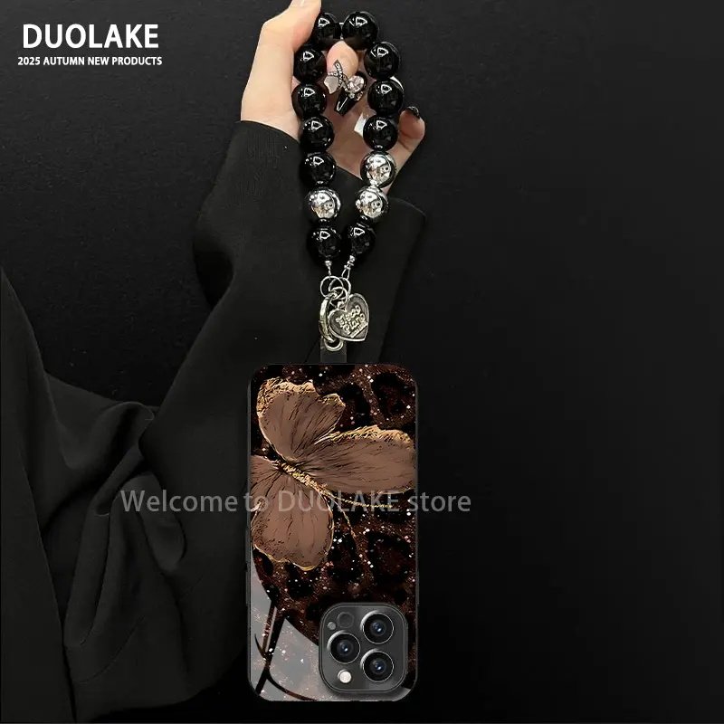 电镀玻璃豹纹蝴蝶适用苹果17PROMAX手机壳iPhone16/15秋冬新款华为MATE60PRO高级PURA80甜酷RENO14防摔X300女,淘宝优惠券,粉丝福利购,淘宝优惠卷