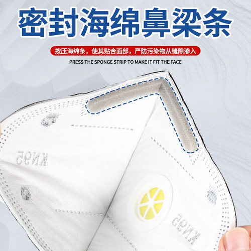 KN95口罩防工业粉尘带呼吸阀活性炭装修打磨煤矿防护防尘肺专用 - 图1