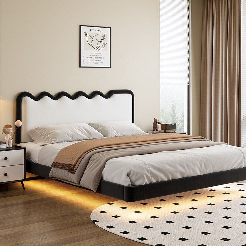 2023新款法式床头p软包波浪靠背卧室高级感榻榻米靠枕床上靠背垫,淘宝优惠券,粉丝福利购,淘宝优惠卷