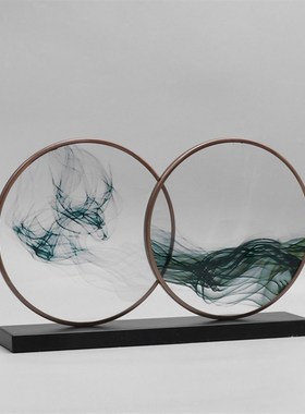 现代新中式禅意家居亚克力摆件酒店样板房客厅R电视柜玄关软装饰