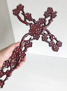 定制中国梅十字架漆艺红木色大U小号批量定制