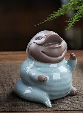 创意陶瓷十二生肖虎n小猴牛羊蛇摆件可爱招财家居客厅办公桌面装