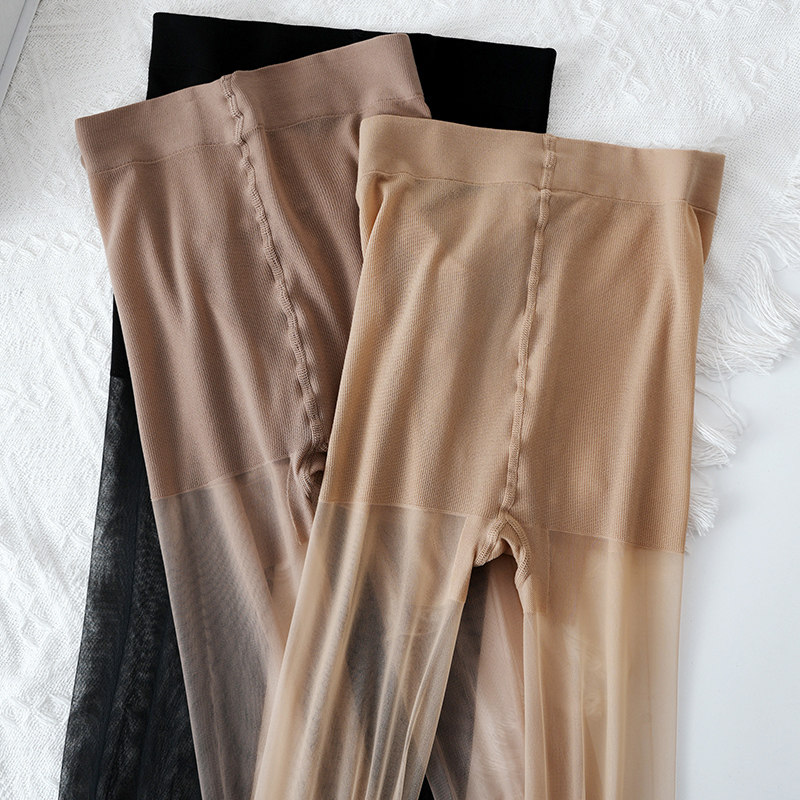 肤色0d高透夏季薄款防勾丝不掉档菠萝袜胖mm加肥加大码丝袜连裤袜 - 图1