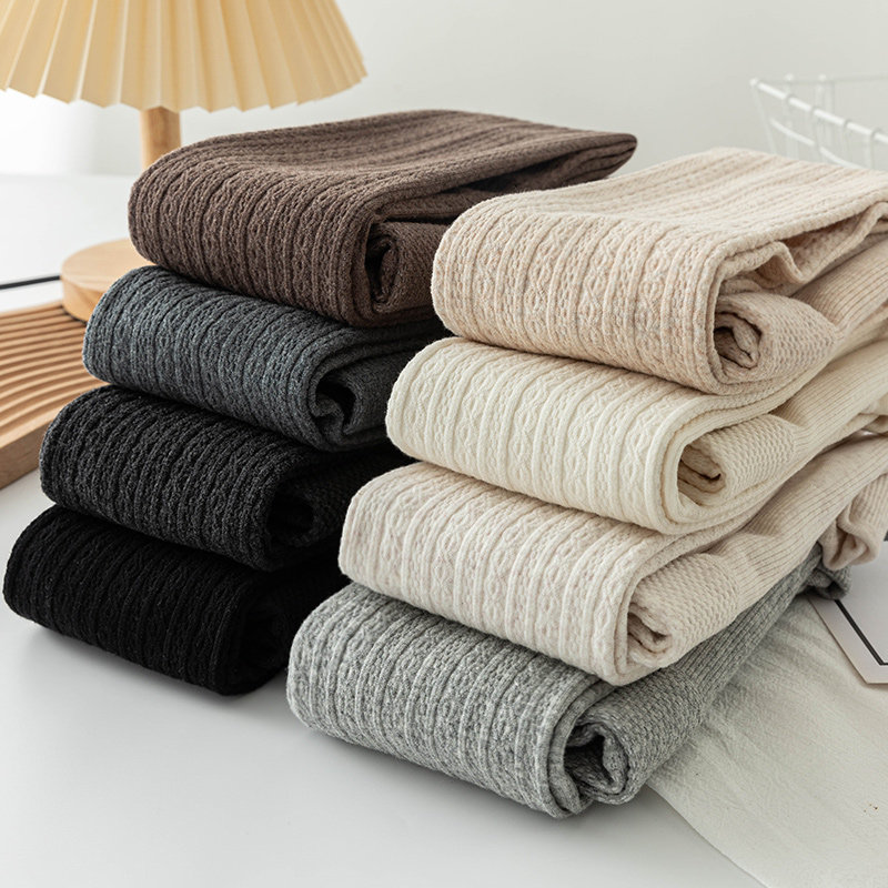 日系针织复古麻花打底裤女春秋高腰收腹条纹米白灰咖色连裤袜踩脚,淘宝优惠券,粉丝福利购,淘宝优惠卷