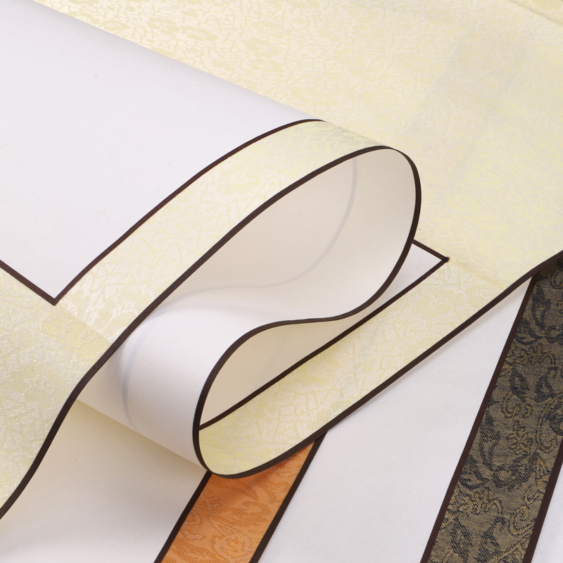 绿水檀宣纸书法专用纸三尺四尺三开四开对开毛笔书法挂轴空白定制生宣纸作品纸横竖轴版免装裱卷轴挂国画专用 - 图1