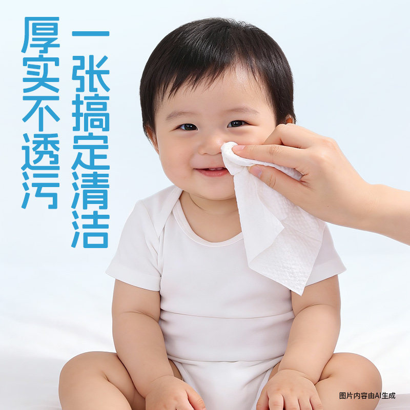 unifree纯水湿巾婴儿手口专用湿纸巾大包家庭实惠装湿巾纸80抽4包