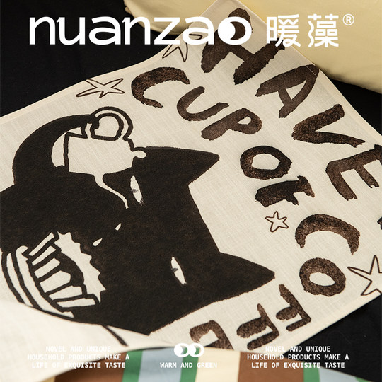 Nuanzao & Zhang Lelu Mo Mo черный 2025 новый атмосферный гобелен для украшения комнаты подвесная ткань кофейня фоновая ткань