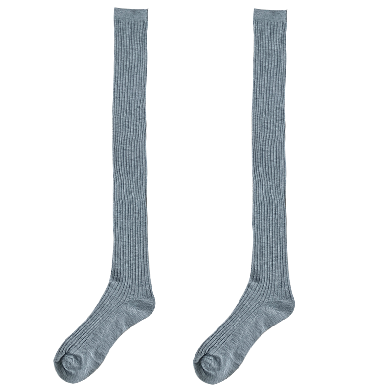 purpleguys竖条纹灰色长筒袜子女薄款ins潮芭蕾风过膝小腿堆堆袜,淘宝优惠券,粉丝福利购,淘宝优惠卷