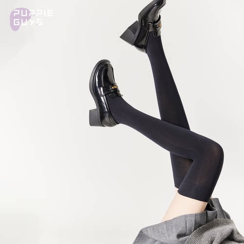 purpleguys黑色过膝袜子女天鹅绒jk防滑高筒袜日系长筒过膝大腿袜 - 图3