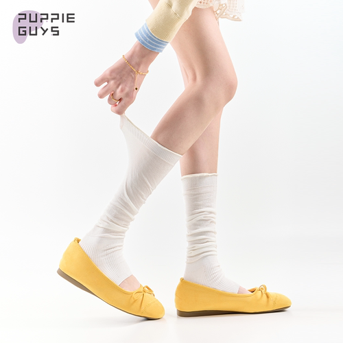 purpleguys白色卷边堆堆踩脚袜套女夏季薄款氧气感腿套芭蕾风袜子 - 图0
