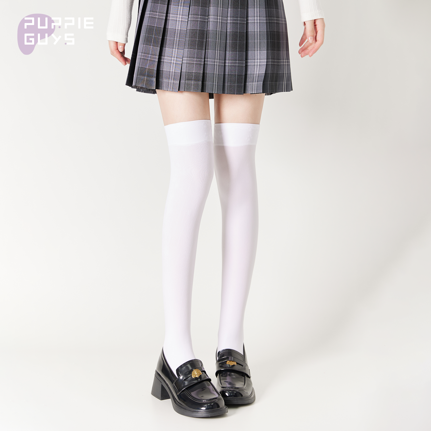purpleguys黑色过膝袜子女天鹅绒jk防滑高筒袜日系长筒过膝大腿袜,淘宝优惠券,粉丝福利购,淘宝优惠卷