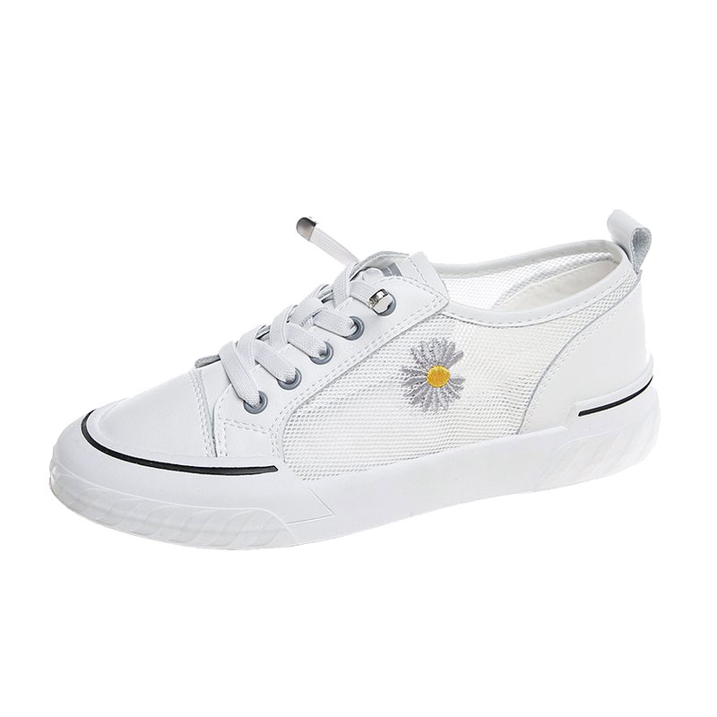 莱井旗舰店小白鞋女20夏季新款韩版松糕厚底休闲系带ins老爹网面透气女单鞋0