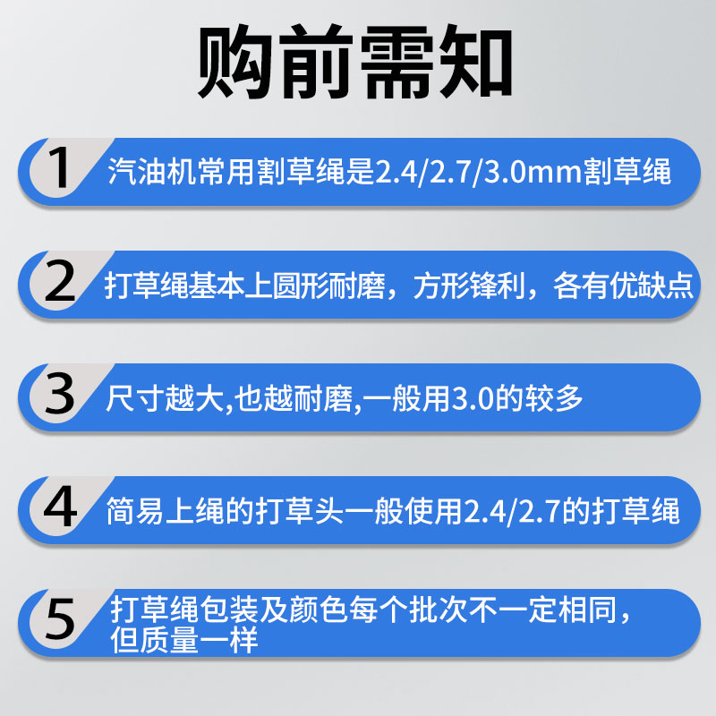 割草机打草绳钢丝进口带锯齿耐磨尼龙绳除草机打草头专用绳子配件 - 图2