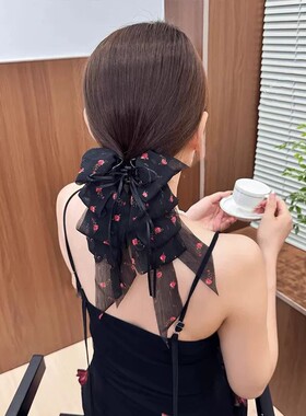 气质半扎发马尾后脑勺盘发鲨鱼夹