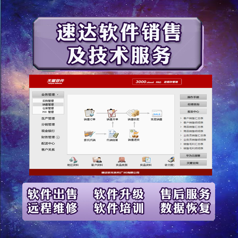 速达3000PRO/BAS/STD财务进销存5000商业工业版4000软件维护售后V - 图0