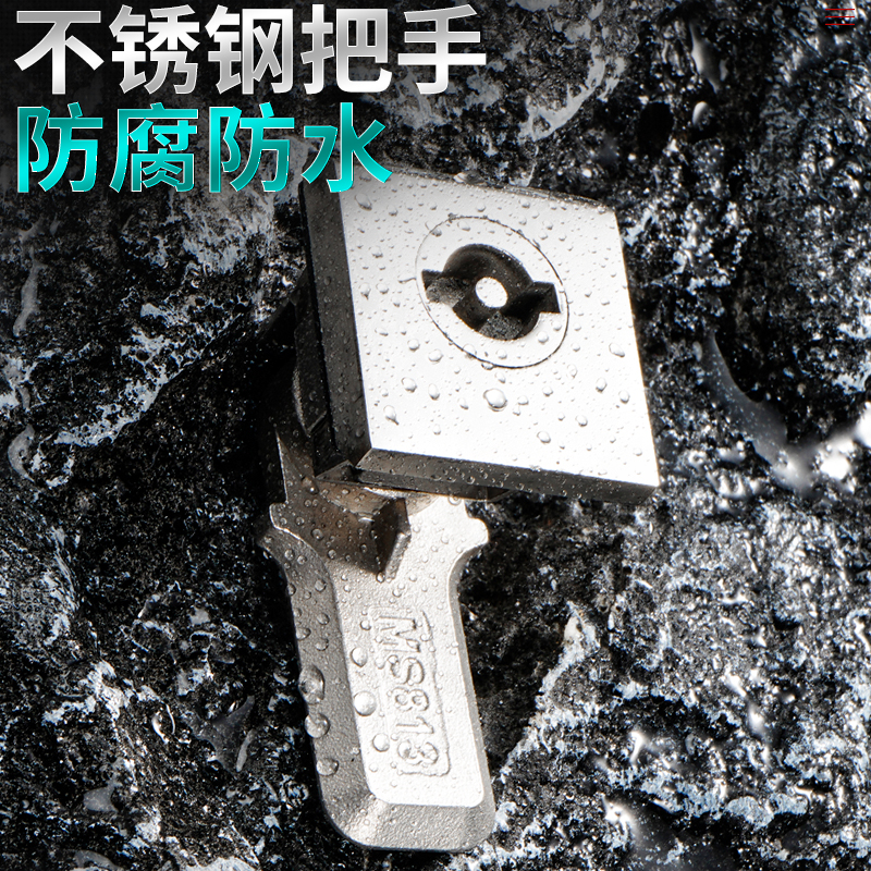 304不锈钢MS813-B一字工业配电柜电箱四方型转舌锁AE柜门锁机柜锁 - 图1