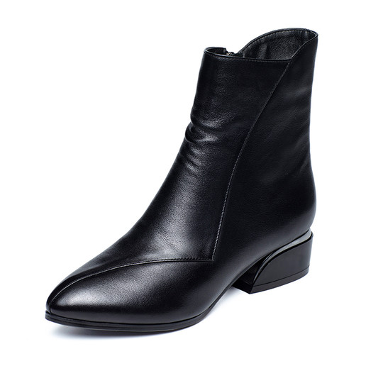 Genuine leather fashion boots, short boots, self-produced and sold