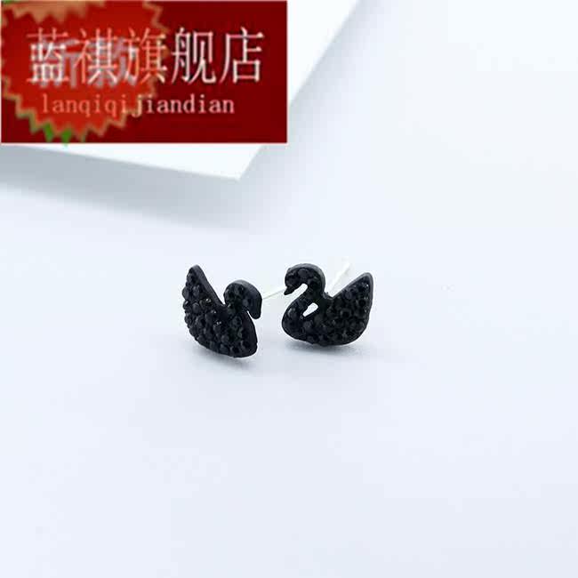 新款925纯银耳饰个性黑色纯银耳钉 兽志耳钉