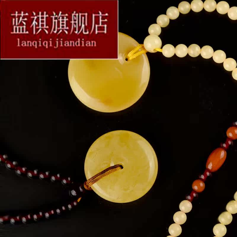 新款蜜蜡吊坠鸡油黄老蜜原石毛衣链 兽志项坠/吊坠