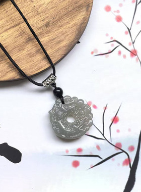 水墨龙凤项链男女平安扣吊坠轻奢高级情侣百搭男女锁骨链时尚饰品