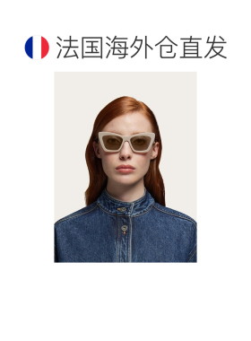 自营欧洲直邮Ferragamo菲拉格慕 女士米色醋酸纤维猫眼太阳镜