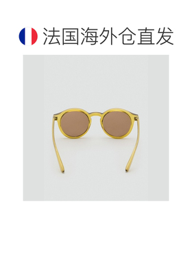 自营欧洲直邮Mango芒果 男士棕色/黄色半透明镜框太阳镜