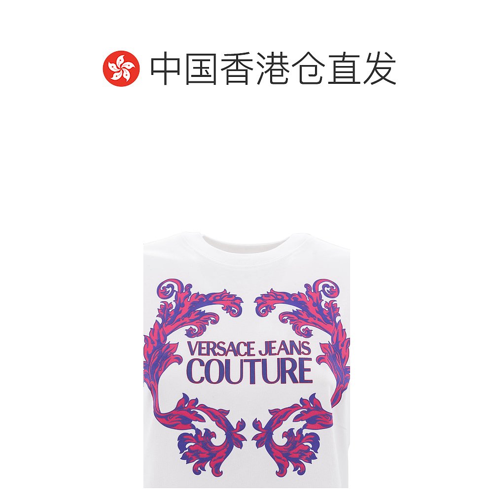 香港直邮Versace Jeans 范思哲 女士 logo图案T恤 76HAHG02CJ00G - 图1