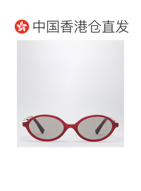 1h可退 香港直邮Miu Miu 缪缪 女士 MIU REGARD 椭圆形酒红色太阳