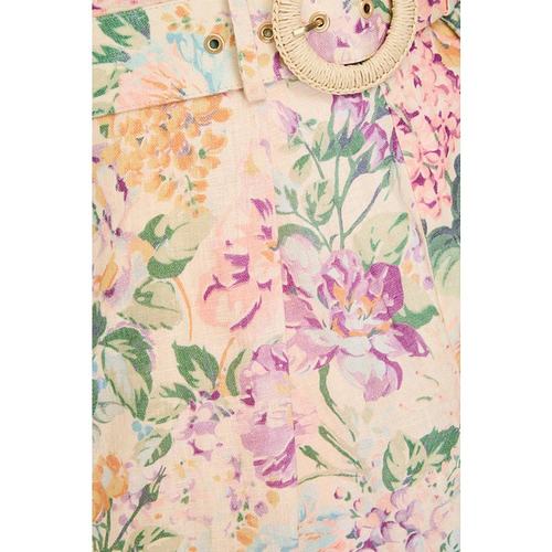 1h可退 香港直邮ZIMMERMANN 女士 束带亚麻短裤 9936ASS241MULTIW - 图2