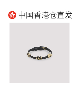 1h可退 香港直邮valentino 华伦天奴 女士 黑色皮革手链 8W2J0X71