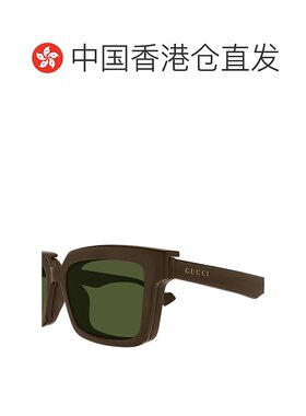 1h可退 香港直邮Gucci 古驰 男士 几何框太阳镜 GG1543S brown棕