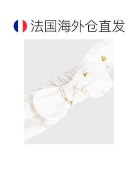 欧洲直邮自营Petit Bateau小帆船 女孩白色/绿色棉质印花花朵发带