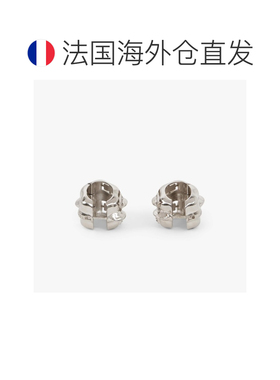 自营欧洲直邮Lacoste法国鳄鱼 Defile女士银色鳄鱼鳞片造型耳环