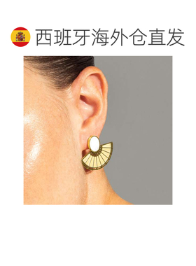 欧洲直邮LUXENTER de白色珍珠耳环 18K黄金电镀 西班牙轻奢珠宝品