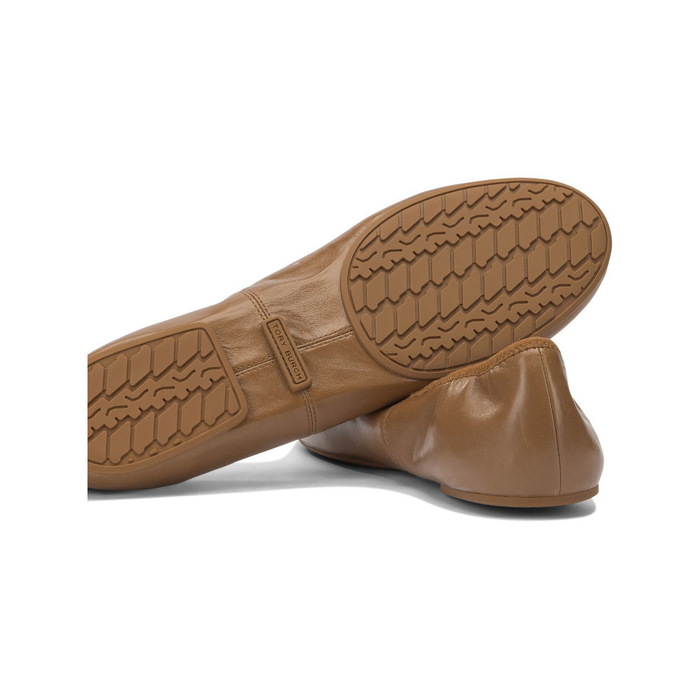 香港直邮Tory Burch 托里 伯奇 女士 棕色皮质布织平底鞋 1751342,淘宝优惠券,粉丝福利购,淘宝优惠卷