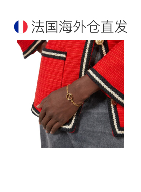 自营GUCCI/古驰 23新款BLONDIE女士金色双G链条搭扣金属手链配饰