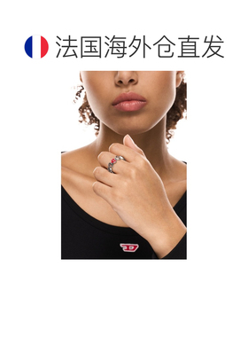 自营欧洲直邮Diesel迪赛 女士银灰色不锈钢戒指