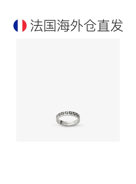 1h可退 欧洲直邮FENDI（2025 年产品）FF 戒指 - 银色和黑色戒指