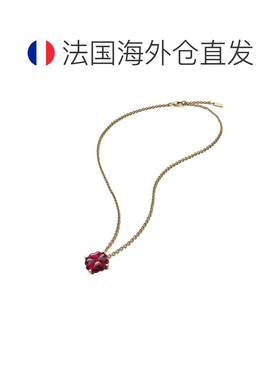 自营欧洲直邮BACCARAT/巴卡拉TRÈFLE四叶草系列红色水晶镀金链条