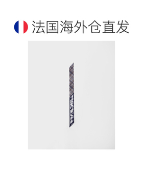 自营欧洲直邮PRADA普拉达 女士蓝色/白色丝质印花细款斜纹围巾